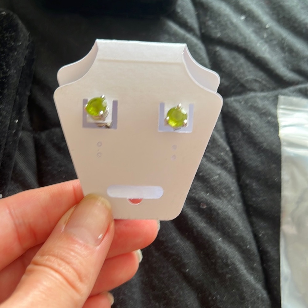 Green peridot earrings